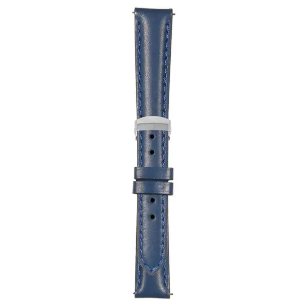 Blue Classic Women's Strap with Deployant Polished Silver Clasp
