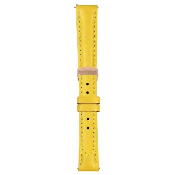 Yellow Classic Women's Strap with Deployant Rose Gold Clasp