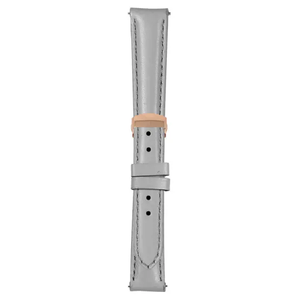 Light Grey Classic Women's Strap with Deployant Rose Gold Clasp