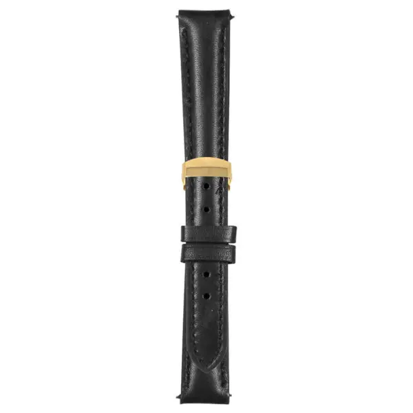 Black Classic Women's Strap with Deployant Yellow Gold Clasp