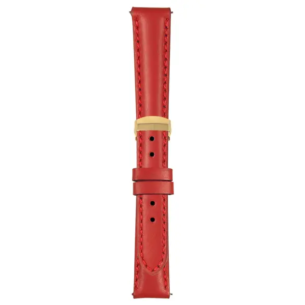 Red Classic Women's Strap with Deployant Yellow Gold Clasp