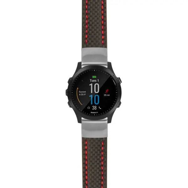 g.f945.st25 Main Black & Red StrapsCo Heavy Duty Carbon Fiber Watch Strap 20mm