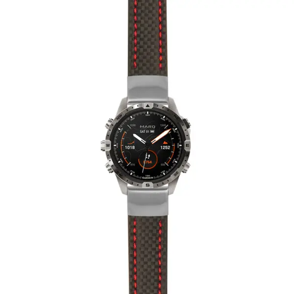 g.mrq2.st25 Main Black & Red StrapsCo Heavy Duty Carbon Fiber Watch Strap 20mm