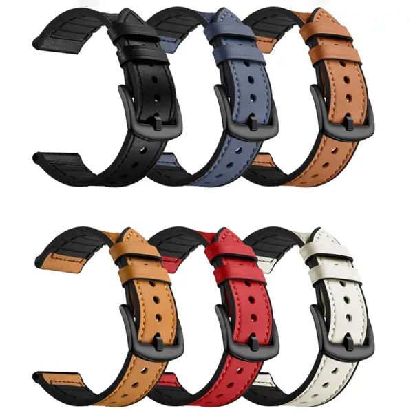 Leather Hybrid Strap For Garmin Forerunner 570 - 47mm #2