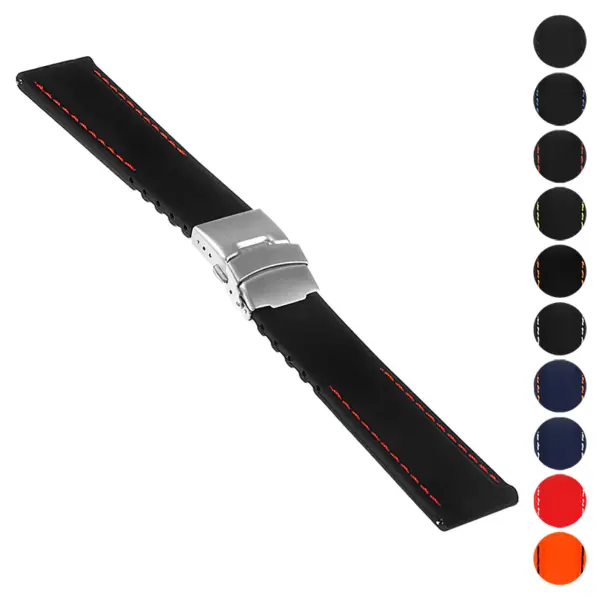 Rubber Strap with Stitching & Clasp For MoonSwatch #1