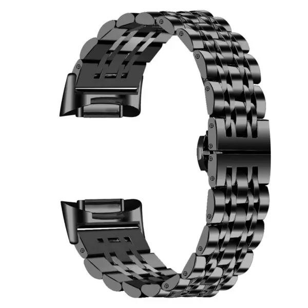 Fb.m152.mb Main Black StrapsCo Stainless Steel Bracelet For Fitbit Charge 5 Stainless Steel Metal Strap Band