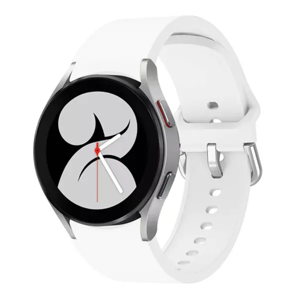 s.r27.22 Main White StrapsCo Rubber Sport Strap for Samsung Galaxy Watch 4 Silicone Band