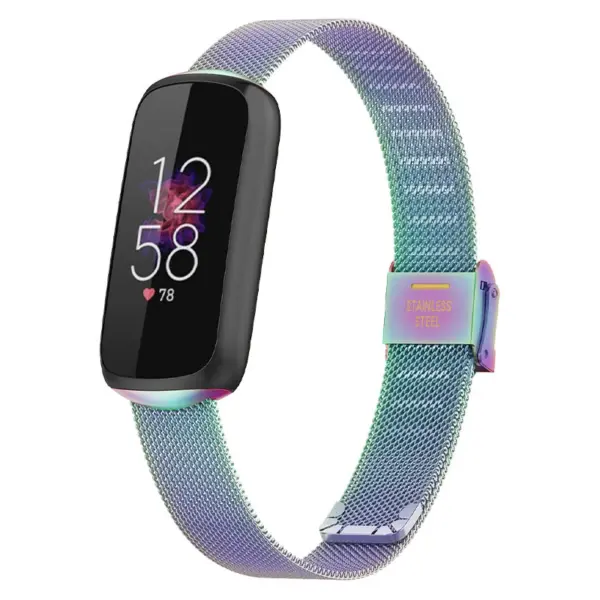 fb.m145.abc Main Opal StrapsCo Stainless Steel Mesh Watch Band Strap with Clasp for Fitbit Luxe