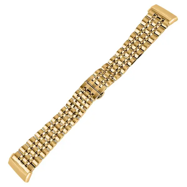 fb.m133.yg Angle Yellow Gold StrapsCo Stainless Steel Bracelet Watch Band w Hidden Clasp for Fitbit Versa 3 Fitbit Sense