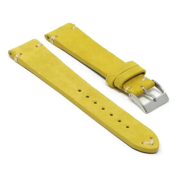 st28.10 Angle Yellow Ivory StrapsCo Suede Leather Watch Band Strap 1