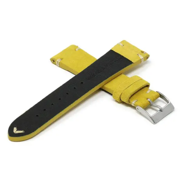 st28.10 Cross Yellow Ivory StrapsCo Suede Leather Watch Band Strap 1