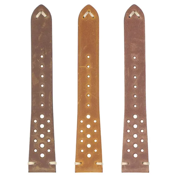 ra10 All Colors DASSARI Distressed Perforated Leather Watch Band Strap 20mm