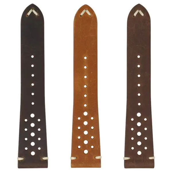ra10 All Colors DASSARI Distressed Perforated Leather Watch Band Strap 18mm 19mm 20mm 21mm 22mm
