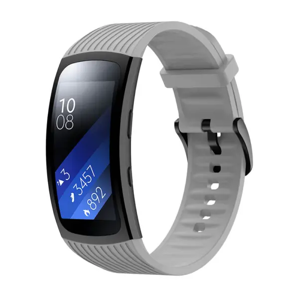 S.r9.7 Main Grey StrapsCo Silicone Rubber Watch Band Strap For Samsung Galaxy Fit2 Pro SM R365