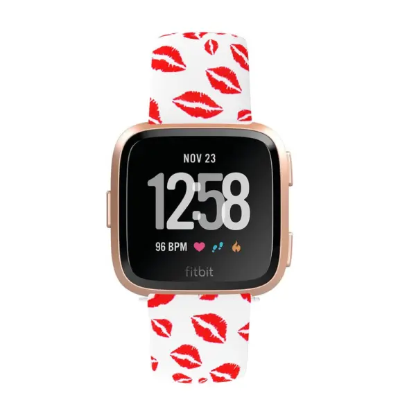 Fb.r39.a Main Lips StrapsCo Patterned Rubber Watch Band Strap For Fitbit Versa