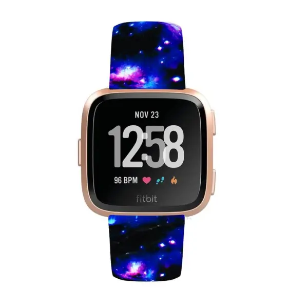 Fb.r39.e Main Deep Space StrapsCo Patterned Rubber Watch Band Strap For Fitbit Versa