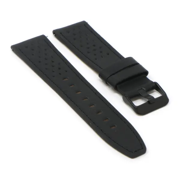 Fb.l23.1.mb Angle Black StrapsCo Perforated Leather Watch Band Strap For Fitbit Versa
