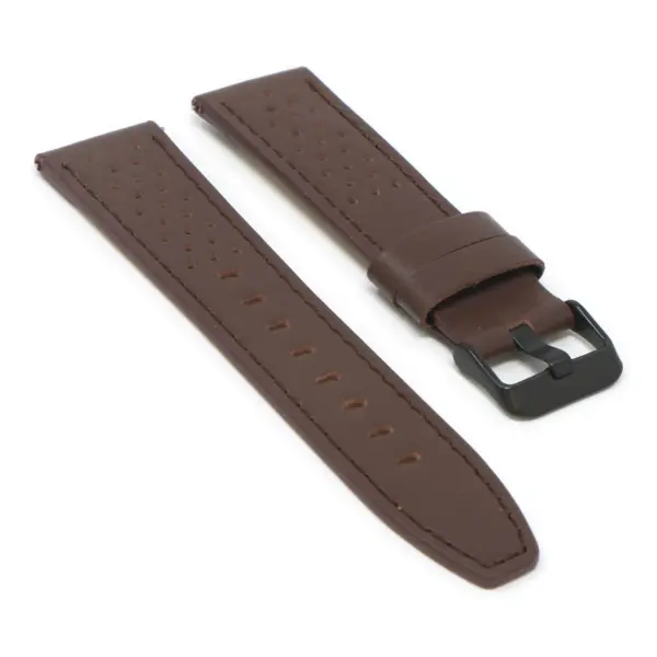 Fb.l23.2.mb Angle Brown StrapsCo Perforated Leather Watch Band Strap For Fitbit Versa