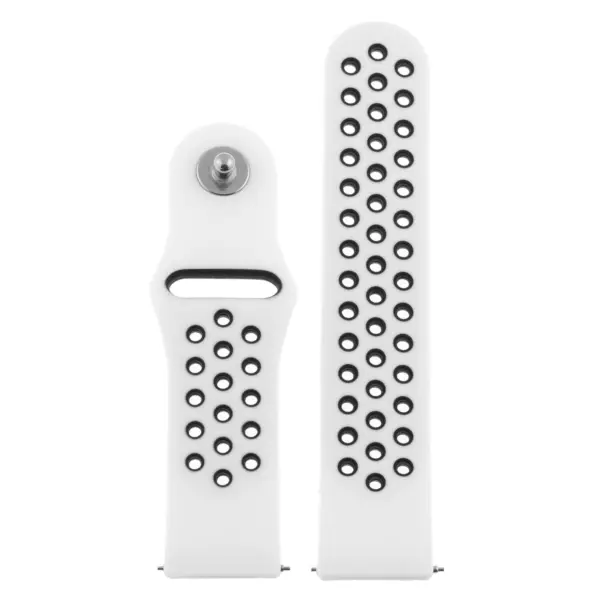 Fb.r37.22.1 Up White & Black StrapsCo Perforated Silicone Rubber Watch Band Quick Release Strap For Fitbit Versa SmallLarge