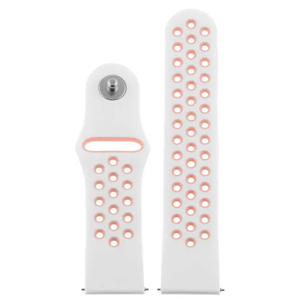 Fb.r37.22.13 Up White & Pink StrapsCo Perforated Silicone Rubber Watch Band Quick Release Strap For Fitbit Versa SmallLarge