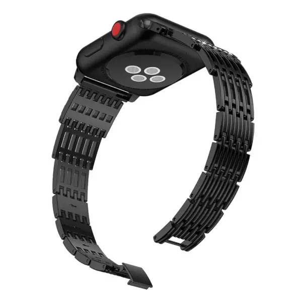 A.m13.mb Alt Black StrapsCo Alloy Metal Link Watch Bracelet Band Strap With Rhinestones For Apple Watch Series 1234 38mm 40mm 42mm 44mm