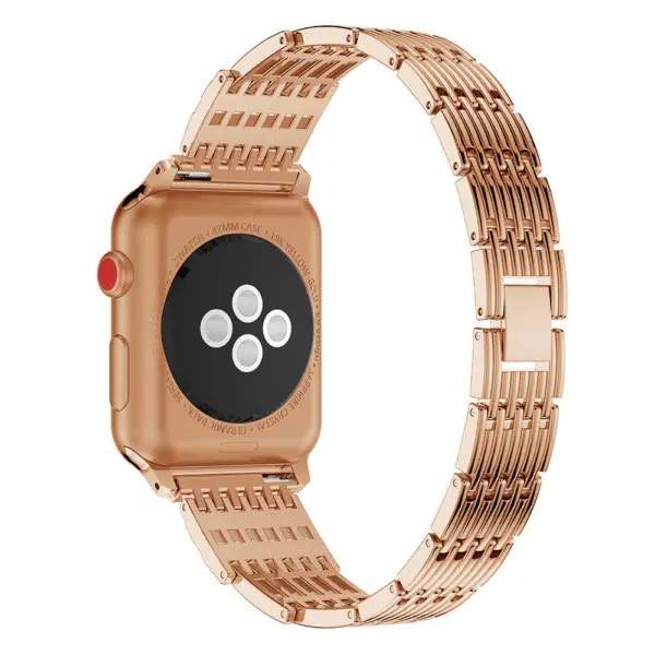 A.m13.rg Back Rose Gold StrapsCo Alloy Metal Link Watch Bracelet Band Strap With Rhinestones For Apple Watch Series 1234 38mm 40mm 42mm 44mm