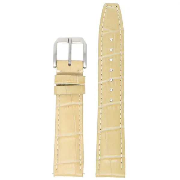 iw17a up Beige DASSARI Croc Embossed Leather Watch Band Strap 20mm 21mm 22mm