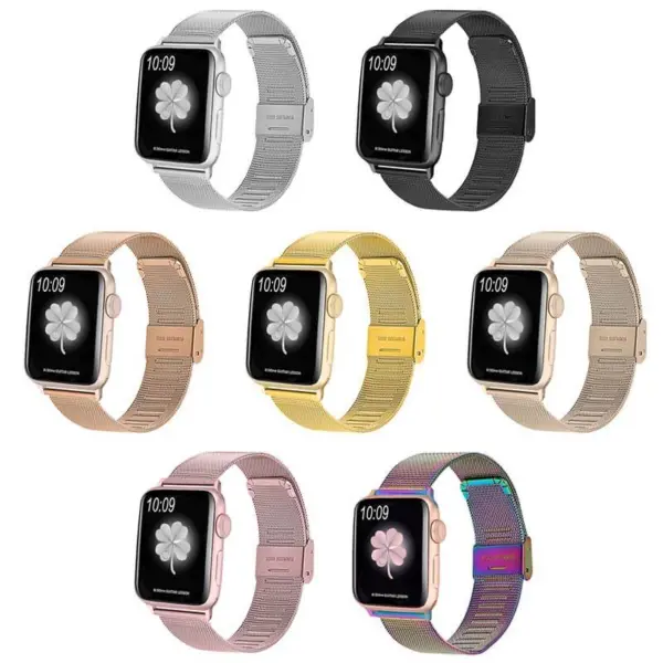 A.m2 All Colours StrapsCo Stainless Steel Milanese Mesh Adjustable Watch Band For Apple Watch