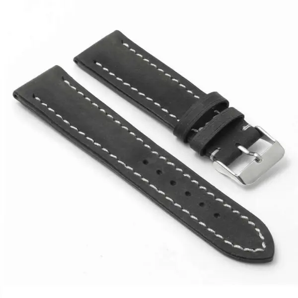 DASSARI Avant brb1.1 Distressed Italian Leather Strap in Black