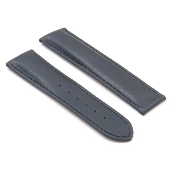 DASSARI Modena ome10.1 Smooth Italian Leather Strap for Deployment Clasp in Black