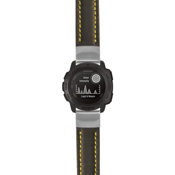 g.i.st23 Main Black & Yellow StrapsCo Heavy Duty Mens Leather Watch Band Strap 20mm