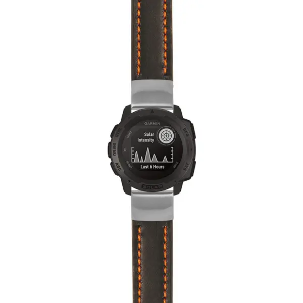 g.i.st23 Main Black & Orange StrapsCo Heavy Duty Mens Leather Watch Band Strap 20mm