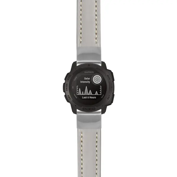 g.i.st23 Main Grey & White StrapsCo Heavy Duty Mens Leather Watch Band Strap 20mm