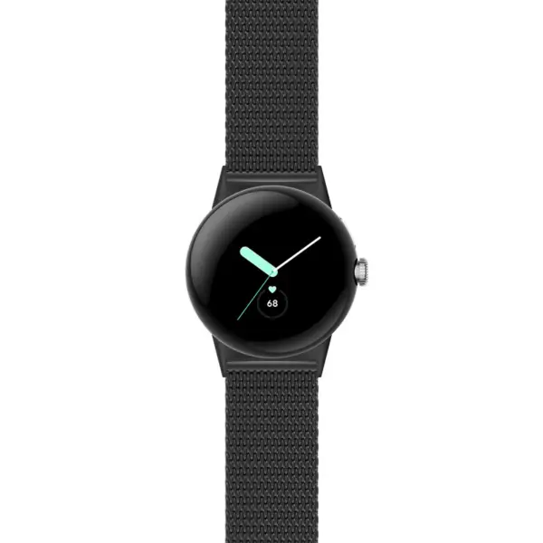 m2 Main StrapsCo Matte Black Milanese Mesh Watch Band Strap 20mm