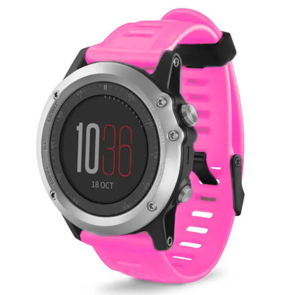 g.r1.13b Front Hot Pink StrapsCo Silicone Rubber Watch Band Strap for Garmin Fenix 5X Fenix 5X Plus Fenix 3 Fenix 3 HR new