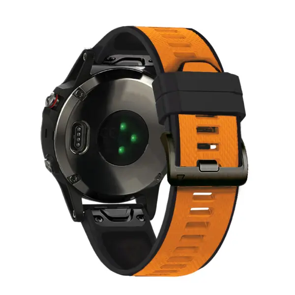 g.r76.12.1 Black Orange Main StrapsCo Perorated Rubber Sport Strap for Fenix 6X 6