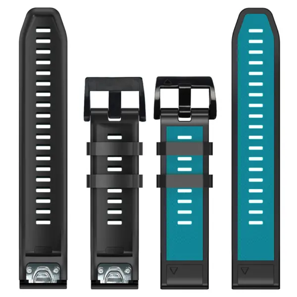 g.r76.5a.1 Black Blue Upright StrapsCo Perorated Rubber Sport Strap for Fenix 6X 6