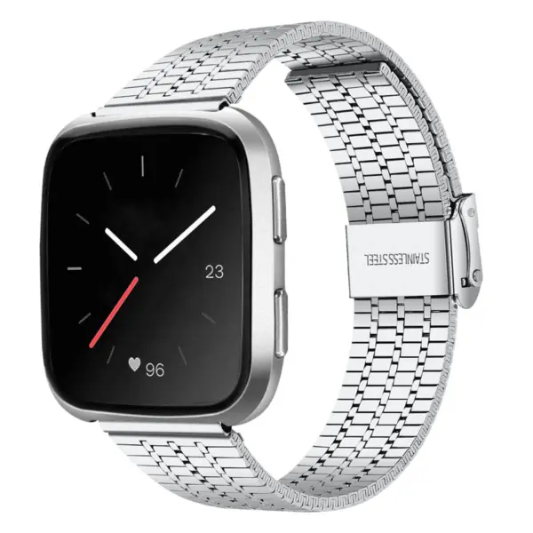 Fb.m143.ss Main Silver StrapsCo Modern Metal Band For Fitbit Versa & Versa 2