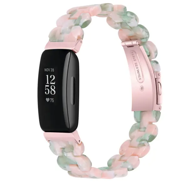 fb.m140.11.13 Main Pink Green StrapsCo Resin Band for Fitbit Inpsire 2