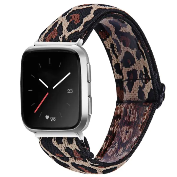 fb.ny26.c Main Leopard StrapsCo Funky Pattern Elastic Nylon Watch Band Strap for Fitbit Versa 2