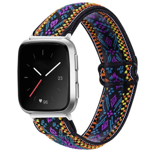 fb.ny26.e Main Tribal Multi StrapsCo Funky Pattern Elastic Nylon Watch Band Strap for Fitbit Versa 2