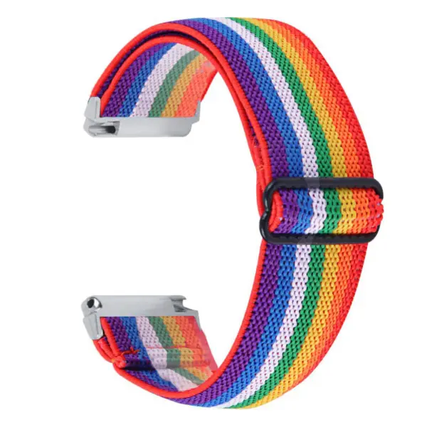 fb.ny26.123 Back Rainbow StrapsCo Funky Pattern Elastic Nylon Watch Band Strap for Fitbit Versa 2