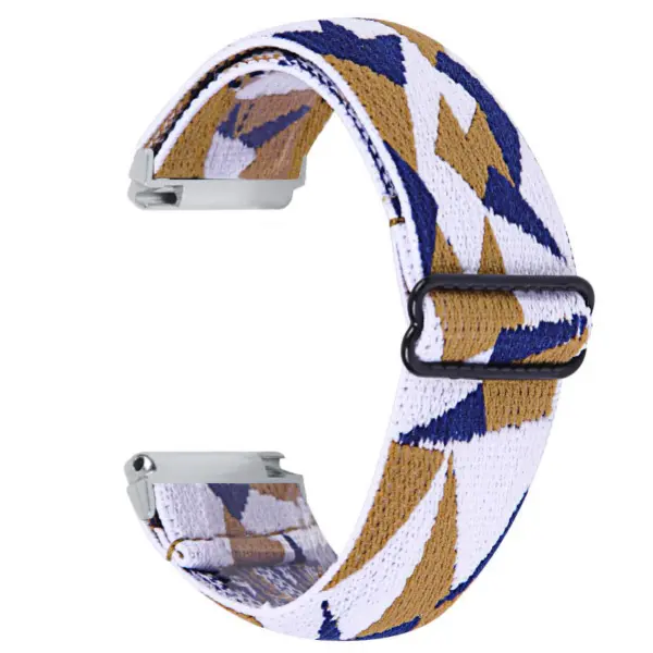 fb.ny26.k Back Camel Facets StrapsCo Funky Pattern Elastic Nylon Watch Band Strap for Fitbit Versa 2