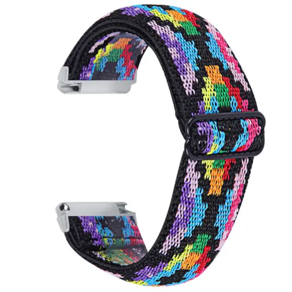 fb.ny26.m Back Rainbow Pixels StrapsCo Funky Pattern Elastic Nylon Watch Band Strap for Fitbit Versa 2