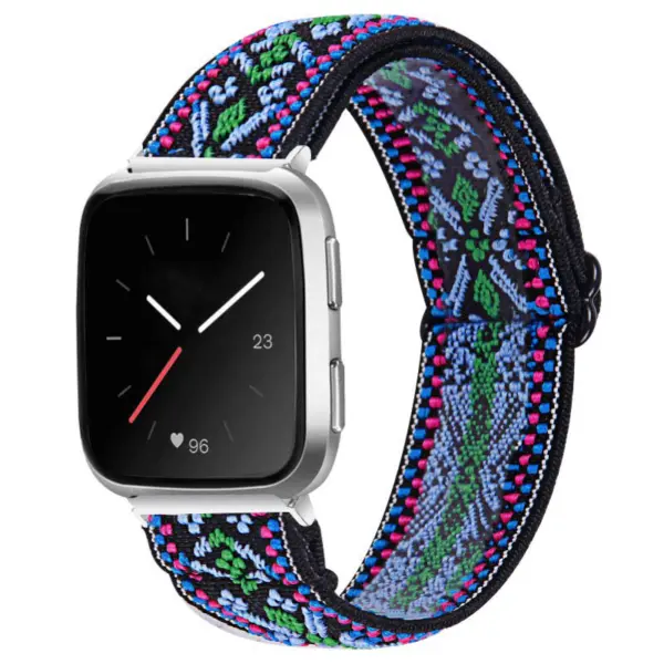 fb.ny26.q Main Tribal Blue StrapsCo Funky Pattern Elastic Nylon Watch Band Strap for Fitbit Versa 2