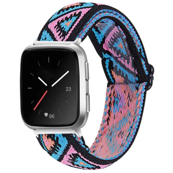 fb.ny26.u Main Retro StrapsCo Funky Pattern Elastic Nylon Watch Band Strap for Fitbit Versa Versa 2