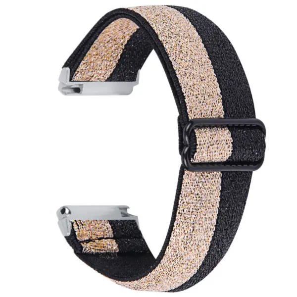 fb.ny26.7.17 Back Glitter Gold StrapsCo Funky Pattern Elastic Nylon Watch Band Strap for Fitbit Versa 2