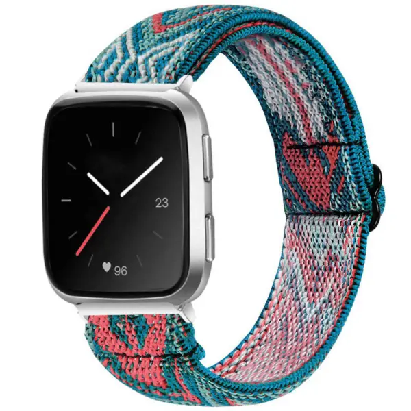 fb.ny26.v Main Tropical Ikat StrapsCo Funky Pattern Elastic Nylon Watch Band Strap for Fitbit Versa 2