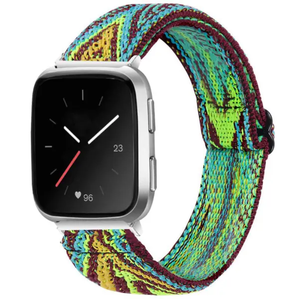 fb.ny26.x Main Neon Ikat StrapsCo Funky Pattern Elastic Nylon Watch Band Strap for Fitbit Versa 2