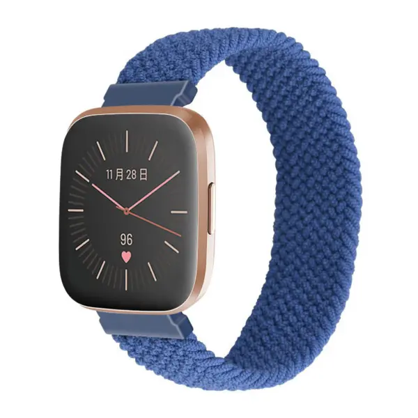 fb.ny24.5 Main Blue Drop StrapsCo Elastic Nylon Watch Band Strap for Fitbit Versa Versa 2